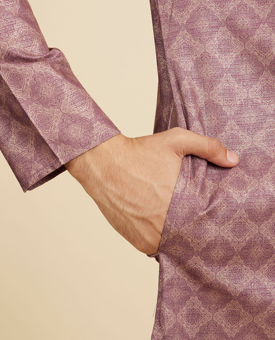 Diwas Men Mocha Brown Jaal Printed Kurta