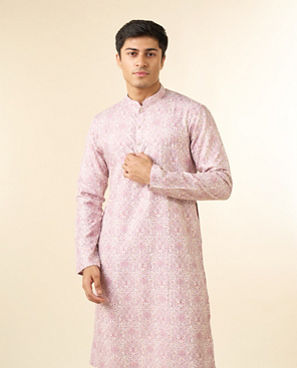 Diwas Men Elegant Lilac Cotton Kurta