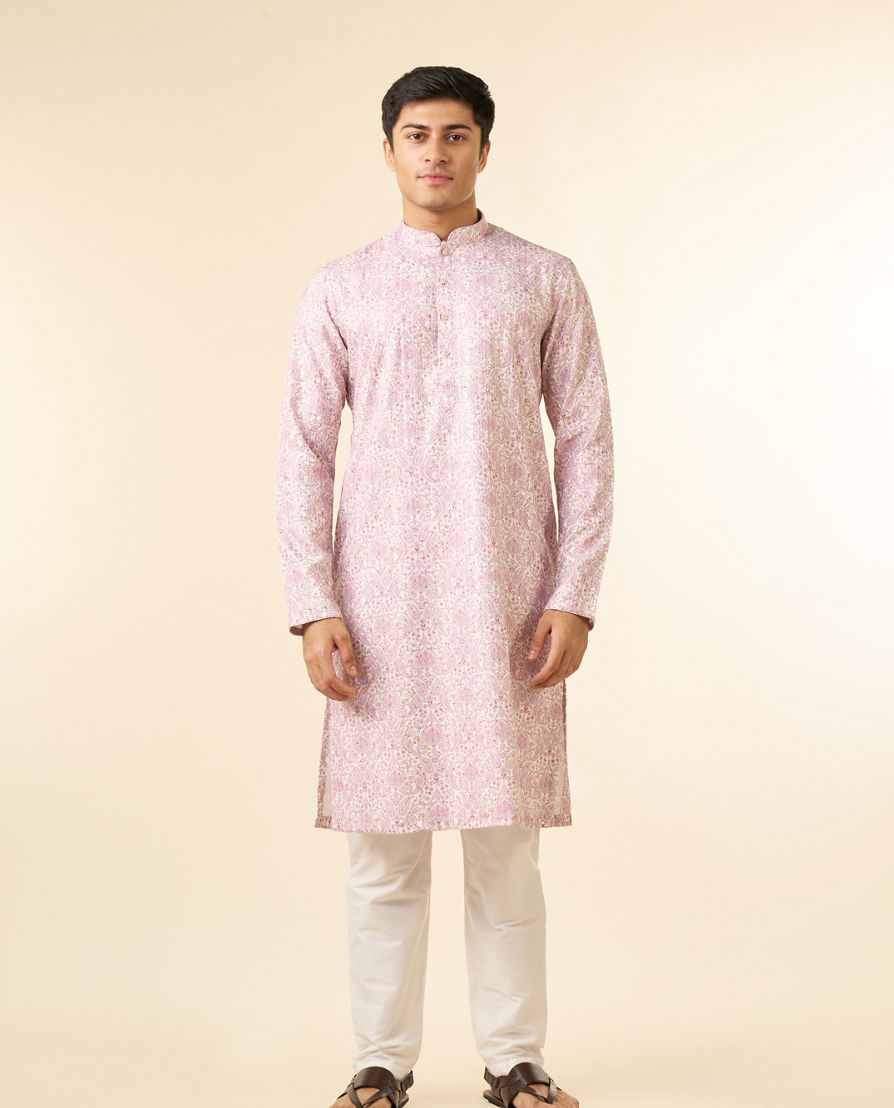 Diwas Men Elegant Lilac Cotton Kurta
