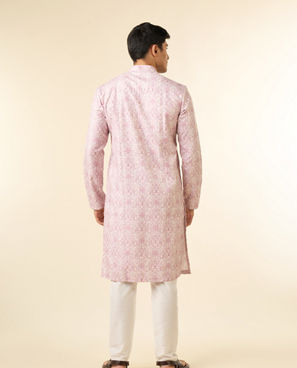 Diwas Men Elegant Lilac Cotton Kurta
