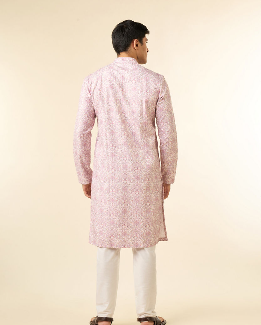 Diwas Men Elegant Lilac Cotton Kurta