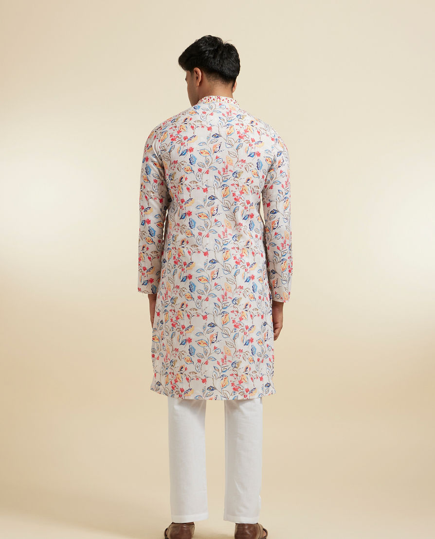 Diwas Men Elegant Cream Cotton Kurta