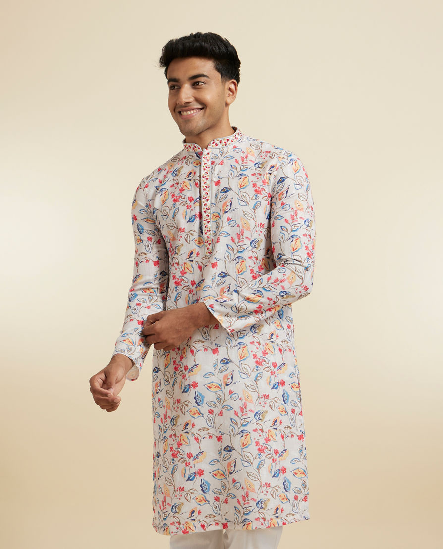 Diwas Men Elegant Cream Cotton Kurta