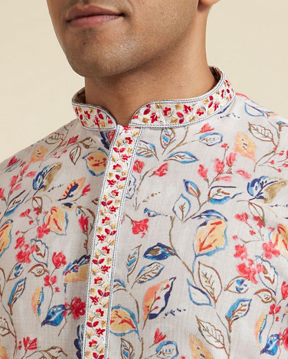 Diwas Men Elegant Cream Cotton Kurta