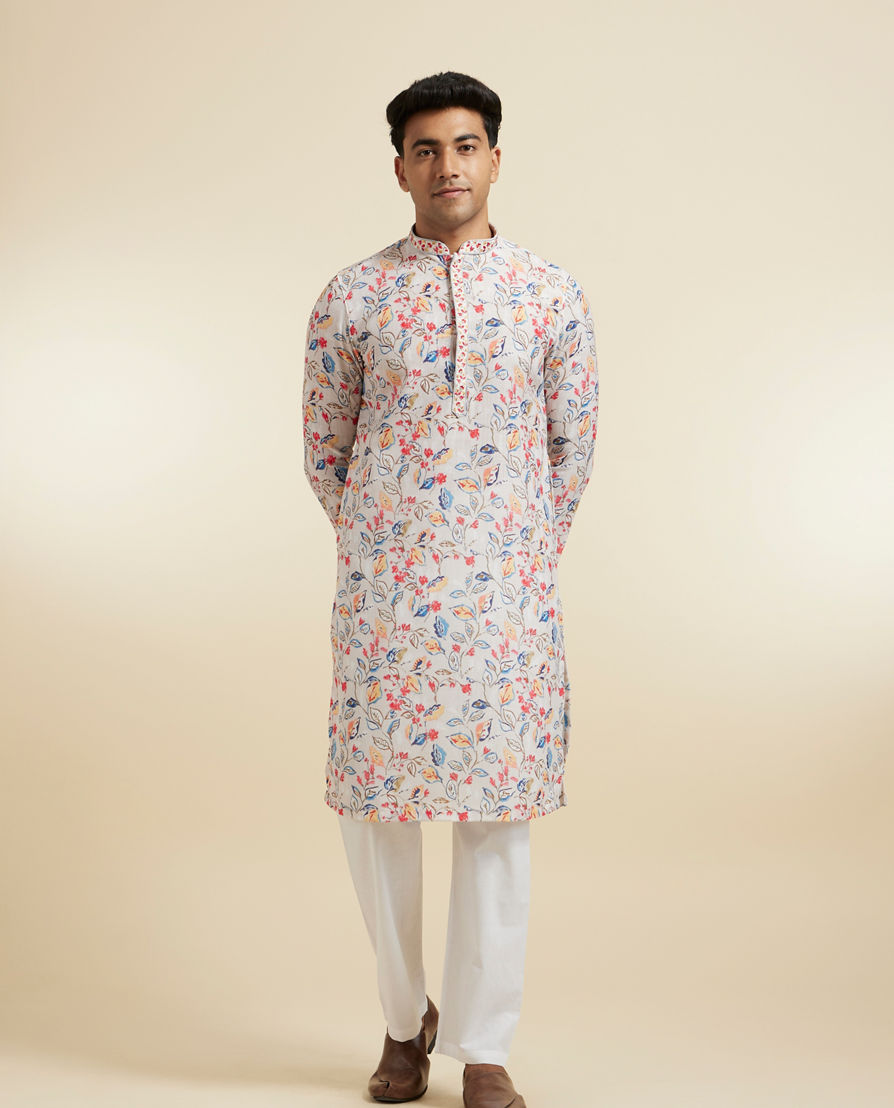 Diwas Men Elegant Cream Cotton Kurta