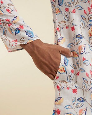 Diwas Men Elegant Cream Cotton Kurta