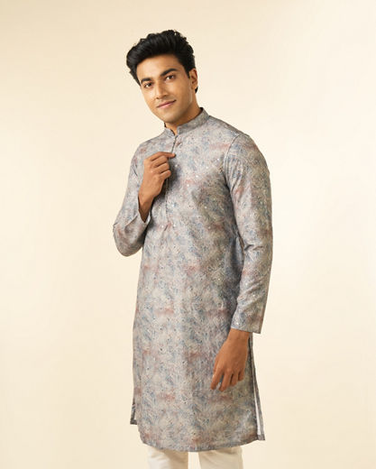 Diwas Men Green Art Silk Printed Fancy Kurta