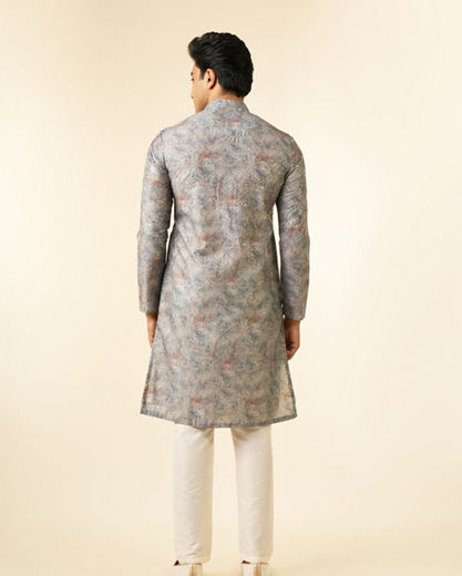 Diwas Men Green Art Silk Printed Fancy Kurta