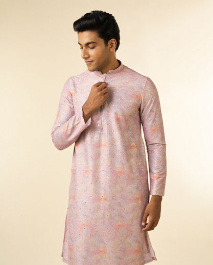 Diwas Men Dusty Pink Vibrance Kurta