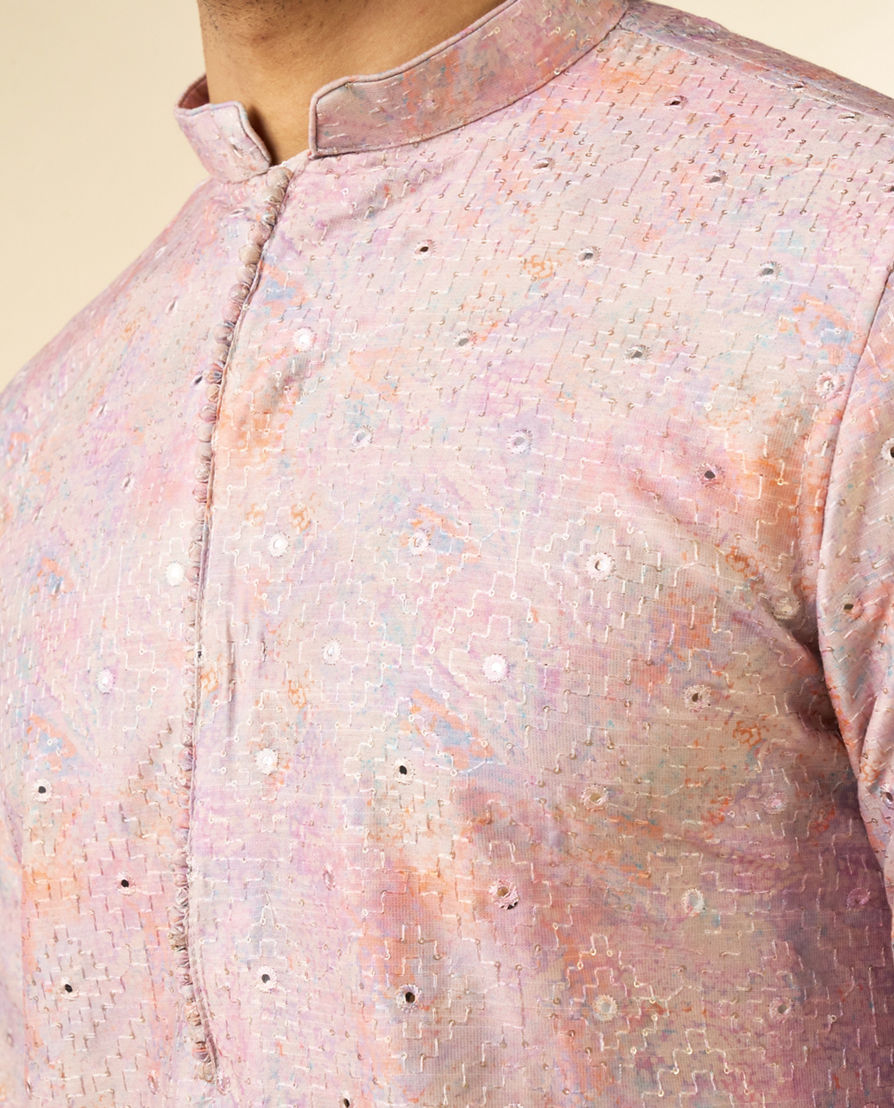 Diwas Men Dusty Pink Vibrance Kurta