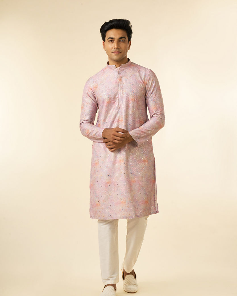Diwas Men Dusty Pink Vibrance Kurta