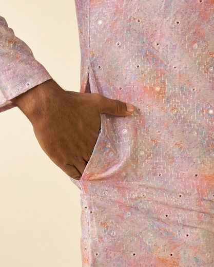 Diwas Men Dusty Pink Vibrance Kurta