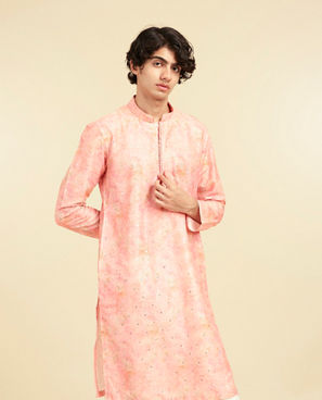 Diwas Men Peach Elegance Silk Kurta