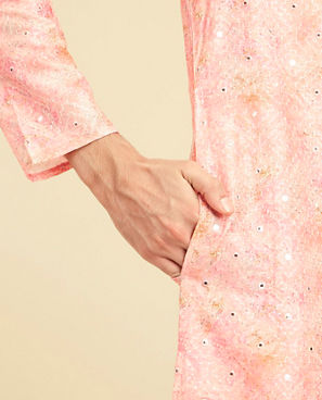 Diwas Men Peach Elegance Silk Kurta