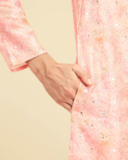 Diwas Men Peach Elegance Silk Kurta