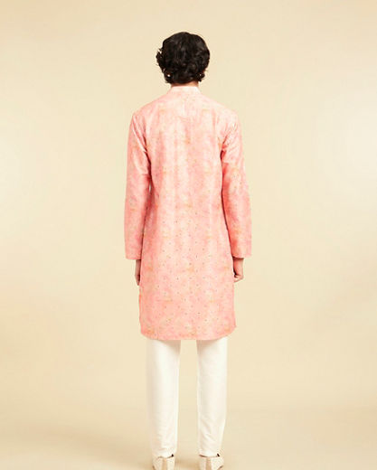 Diwas Men Peach Elegance Silk Kurta