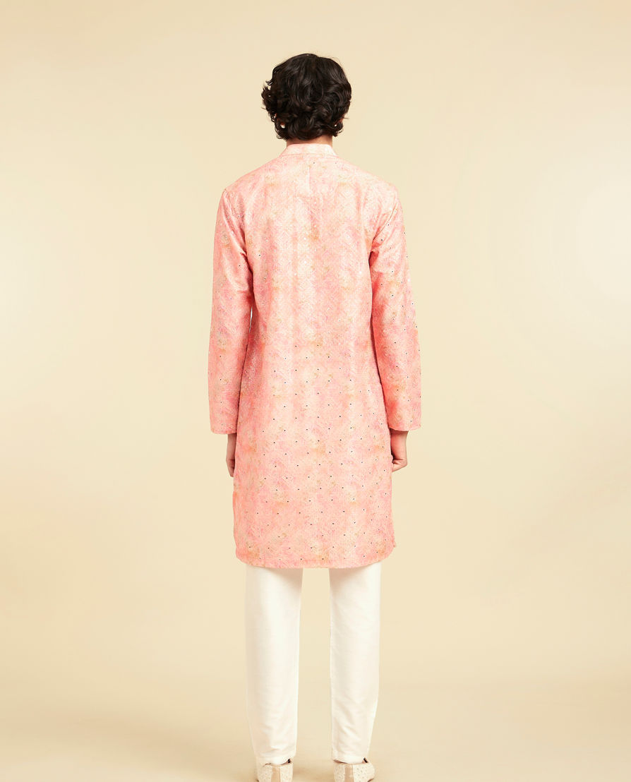 Diwas Men Peach Elegance Silk Kurta