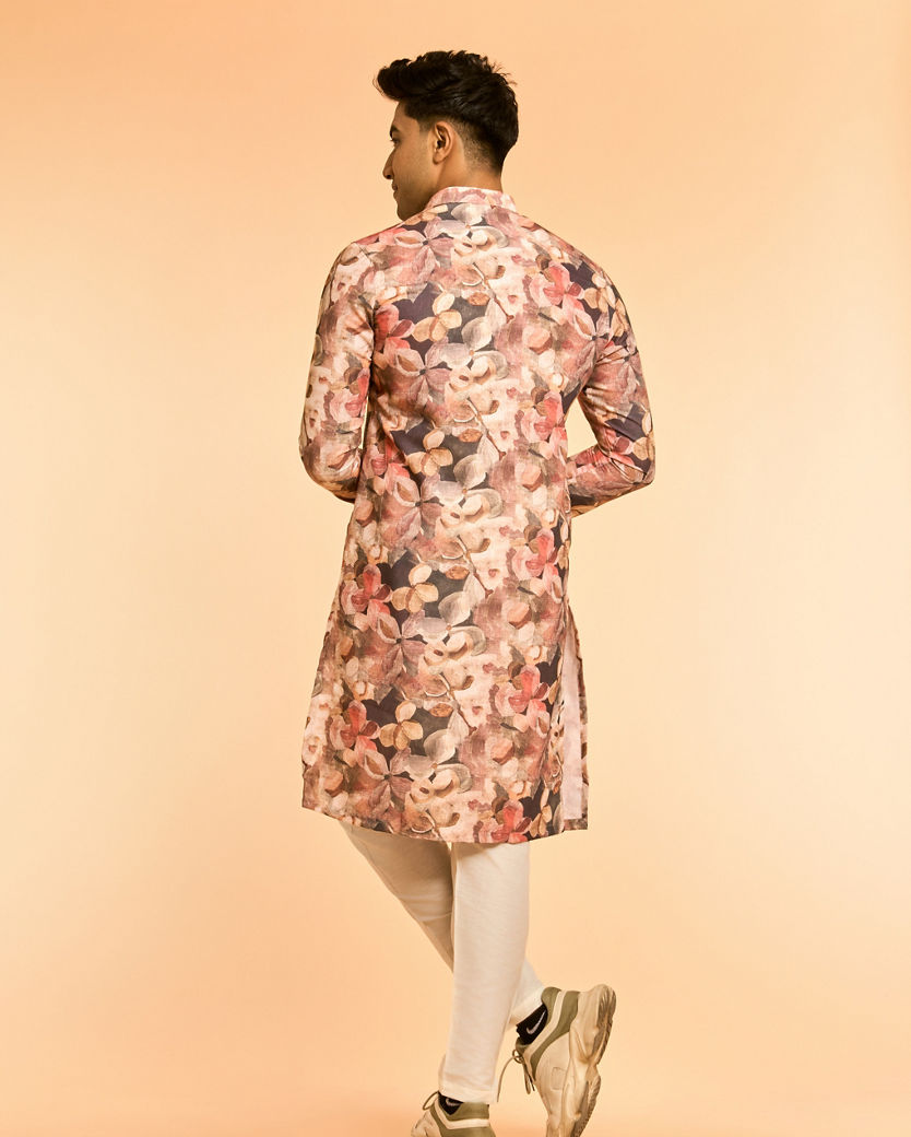 Diwas Men Brown Blended Cotton Kurta
