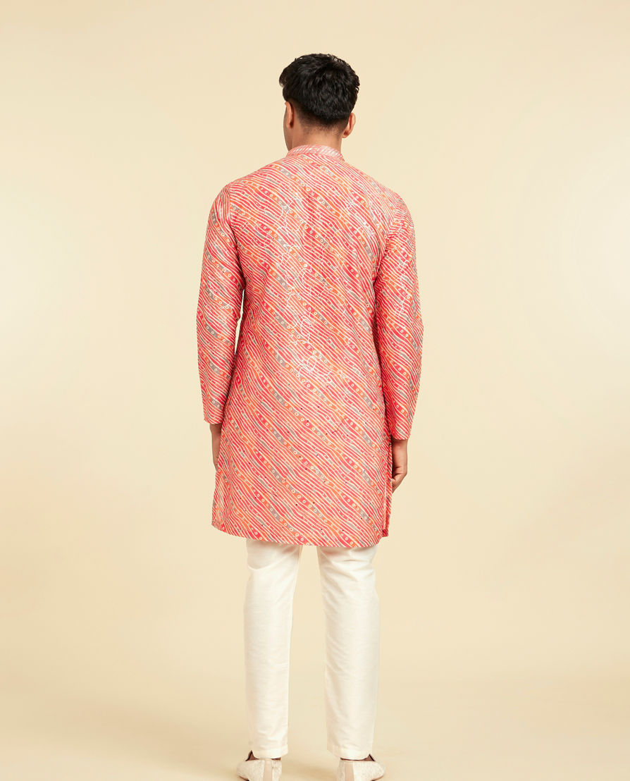 Diwas Men Coral Pink Kurta