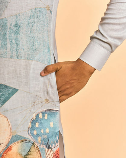 Diwas Men Light Blue Elegance Kurta