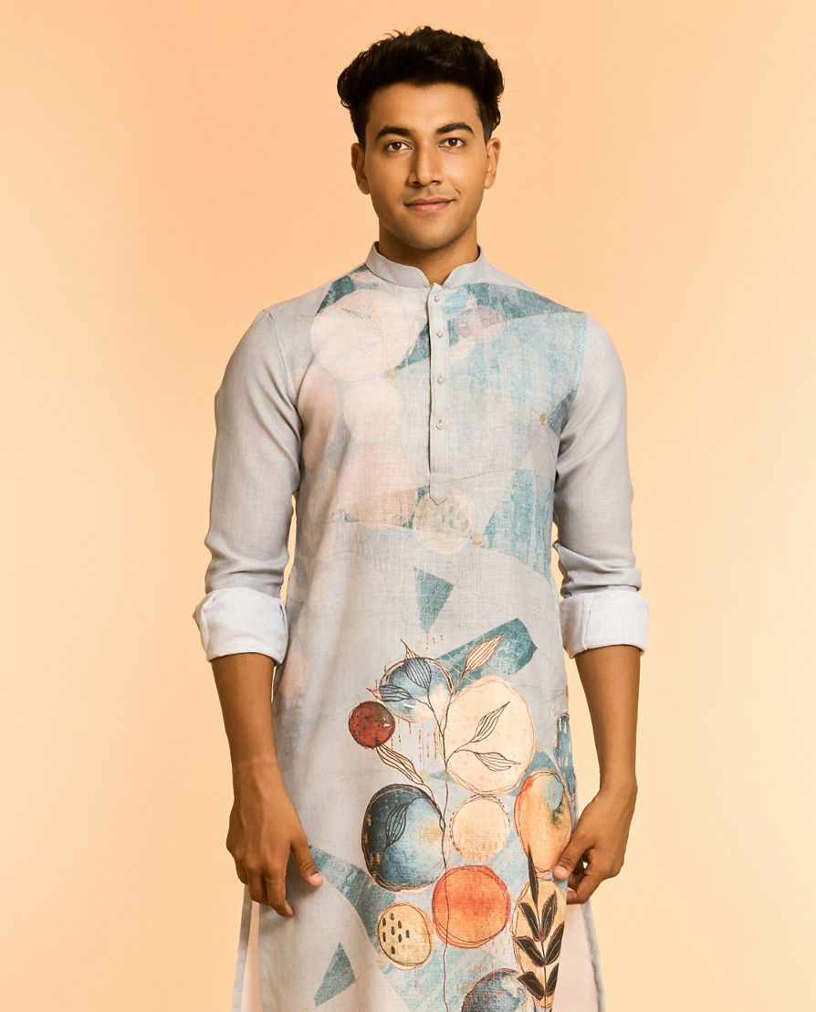 Diwas Men Light Blue Elegance Kurta