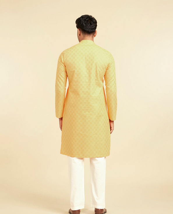 Diwas Men Sunshine Yellow Cotton Kurta