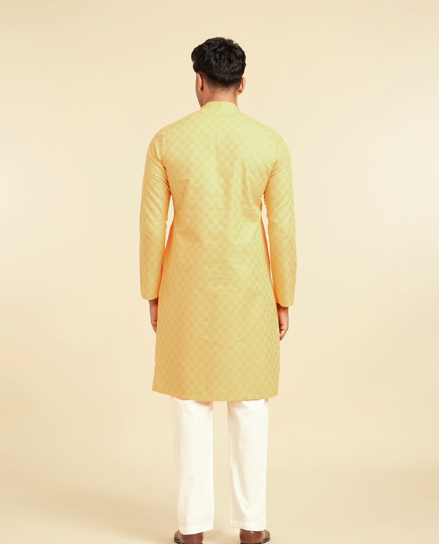 Diwas Men Sunshine Yellow Cotton Kurta