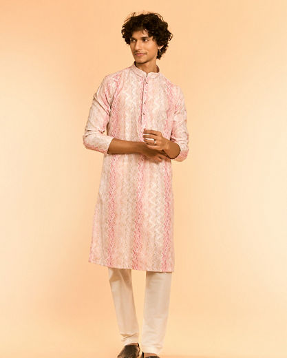 Diwas Men Peach Festive Charm Kurta