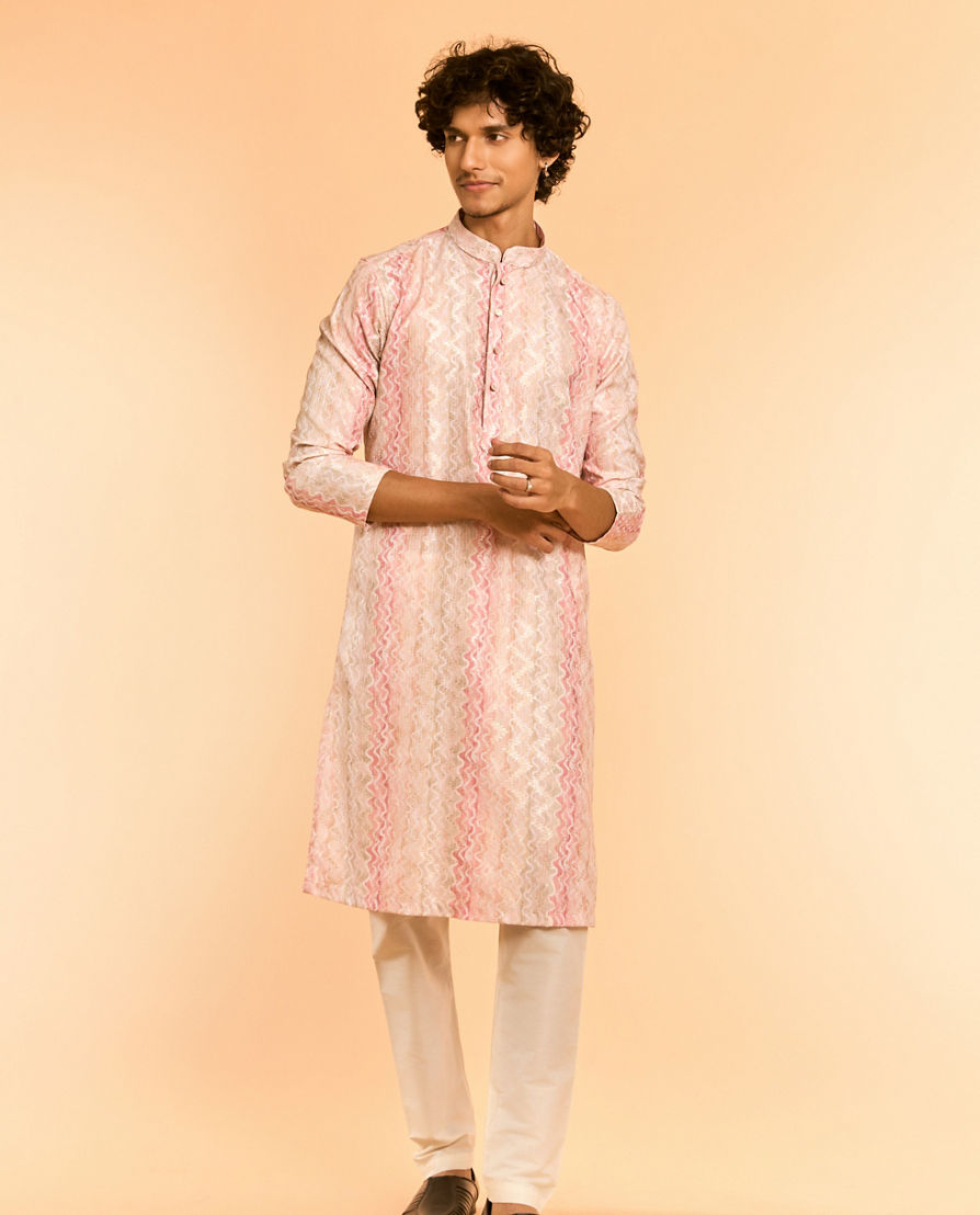 Diwas Men Peach Festive Charm Kurta
