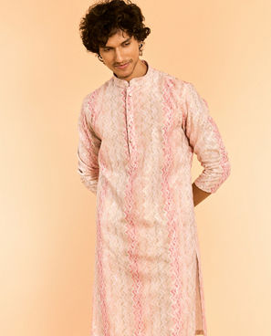 Diwas Men Peach Festive Charm Kurta