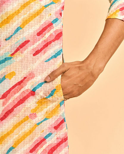 Diwas Men Ethereal White Cotton Kurta