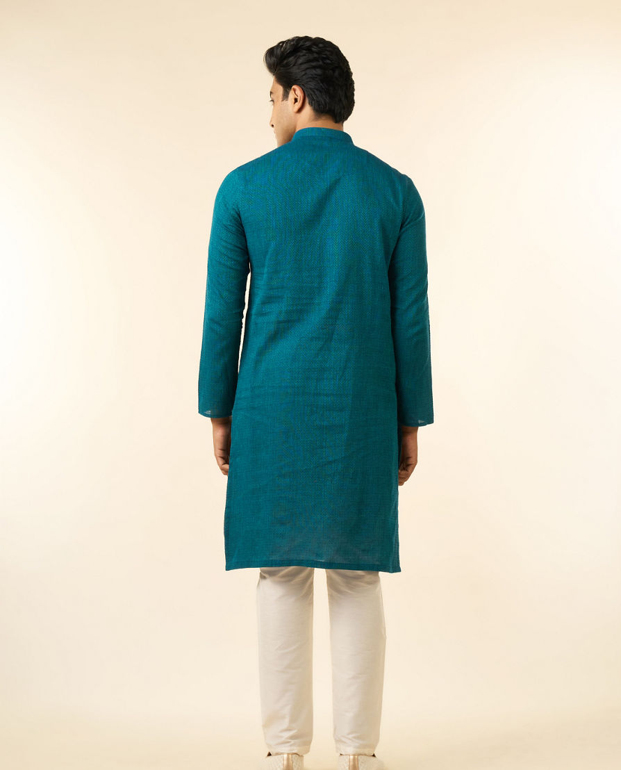 Diwas Men Verdant Teal Green Kurta