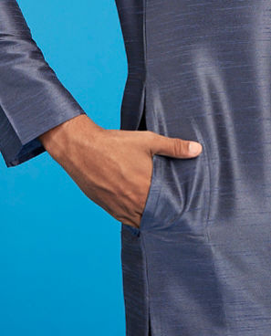 Diwas Men Radiant Dark Blue Skyline Kurta