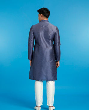 Diwas Men Radiant Dark Blue Skyline Kurta