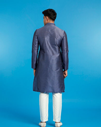 Diwas Men Radiant Dark Blue Skyline Kurta