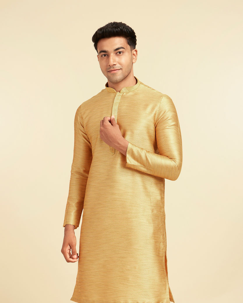Diwas Men Classy Mustard Kurta