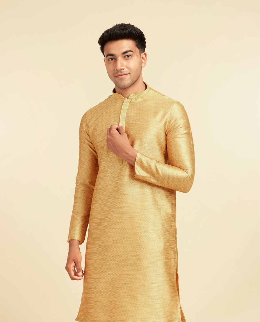 Diwas Men Classy Mustard Kurta