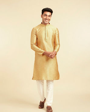 Diwas Men Classy Mustard Kurta