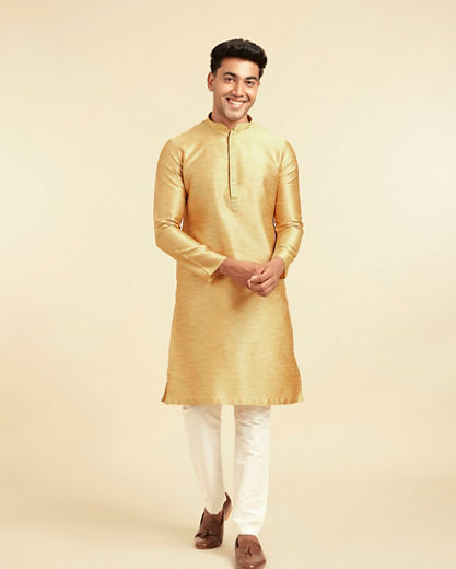 Diwas Men Classy Mustard Kurta