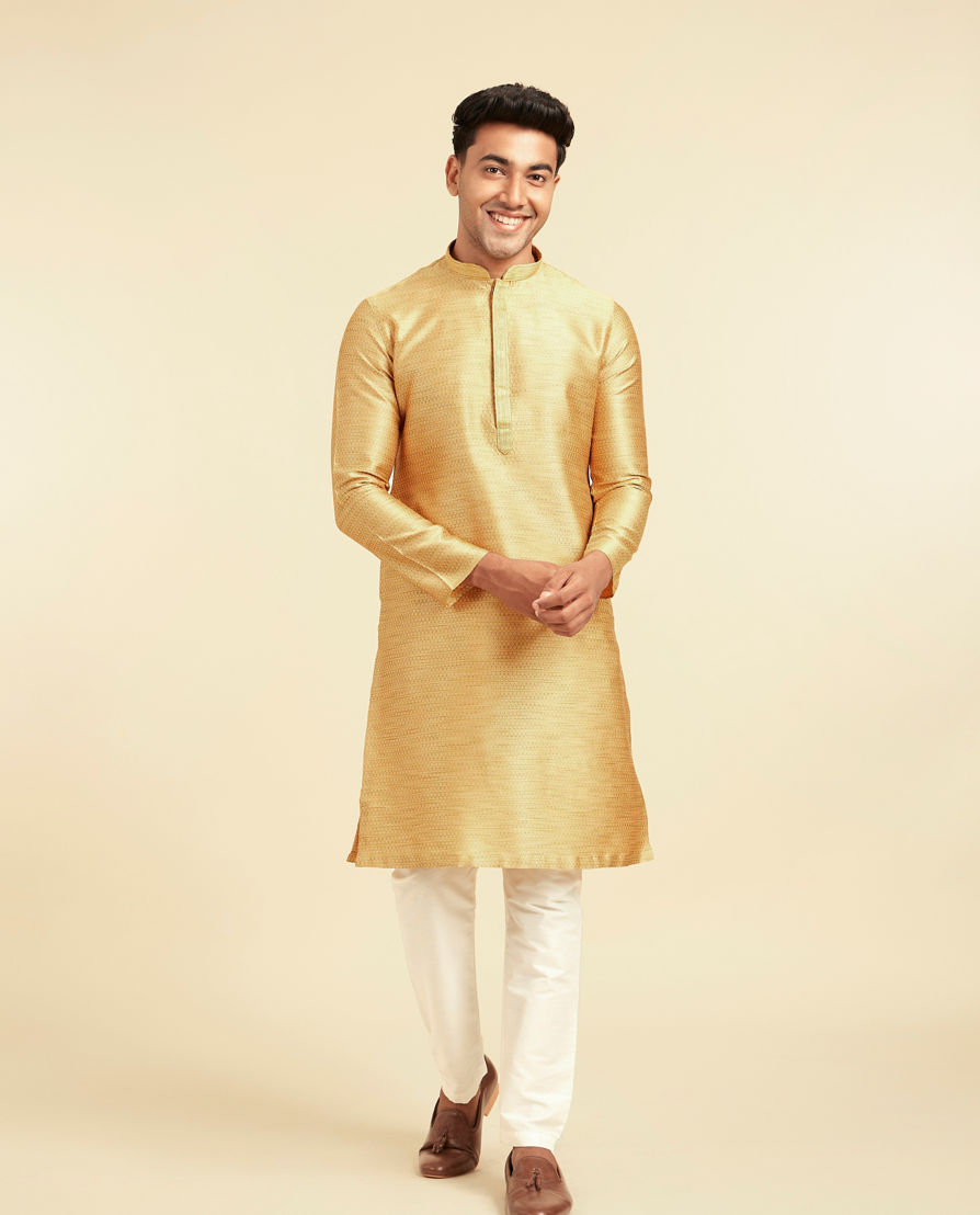 Diwas Men Classy Mustard Kurta