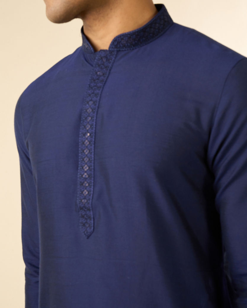 Diwas Men Elegance Viscose Kurta in Mid Blue