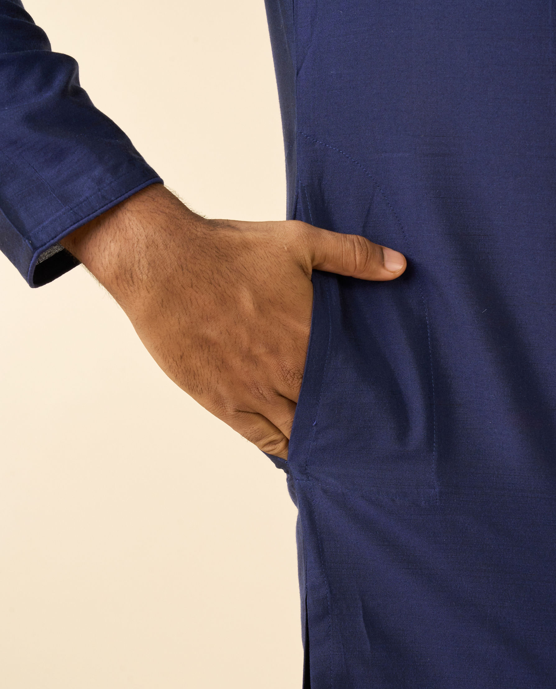 Diwas Men Elegance Viscose Kurta in Mid Blue