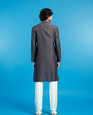 Diwas Men Dark Grey Elegance Kurta