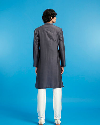 Diwas Men Dark Grey Elegance Kurta