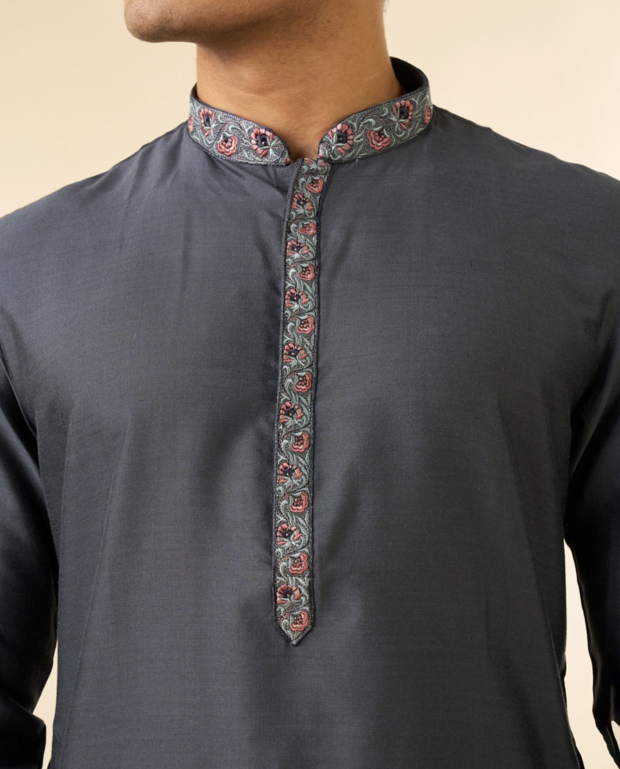 Diwas Men Charming Dark Grey Kurta