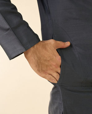 Diwas Men Charming Dark Grey Kurta