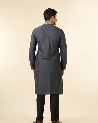 Diwas Men Charming Dark Grey Kurta