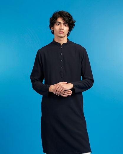 Diwas Men Dashing Dark Blue Kurta