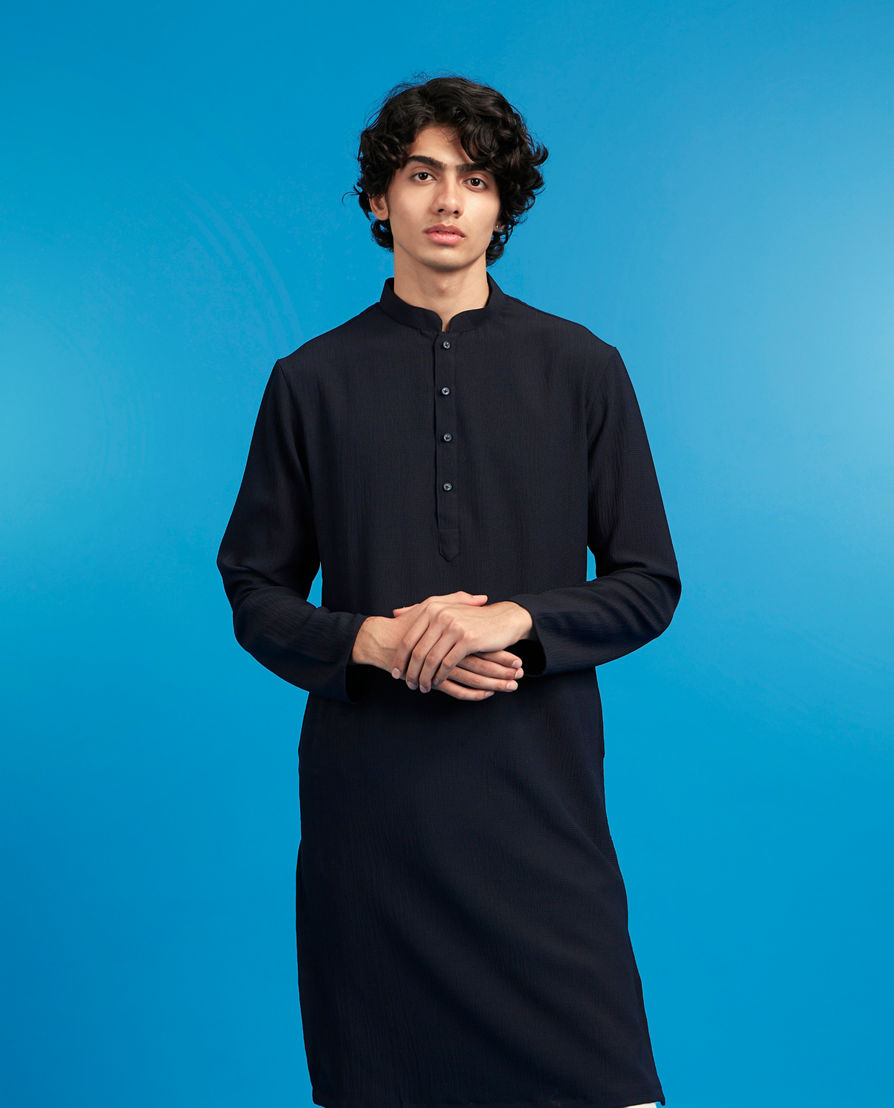 Diwas Men Dashing Dark Blue Kurta