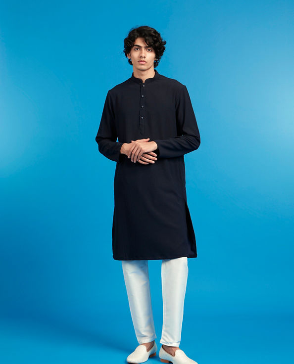 Diwas Men Dashing Dark Blue Kurta